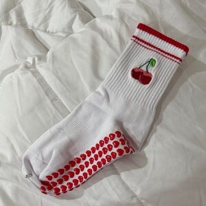 Pilates Lagree Grip Socks cherry